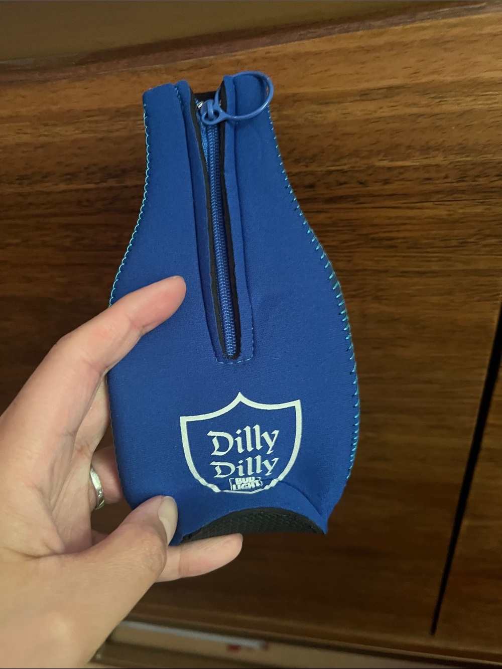 Bud Light Dilly Dilly Zippered Neoprene Bottle Suit Koozie Can Cooler